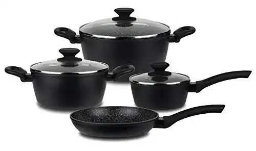 Keramik-Topfset Linnuo 7-teilig mit Töpfen und Pfannen