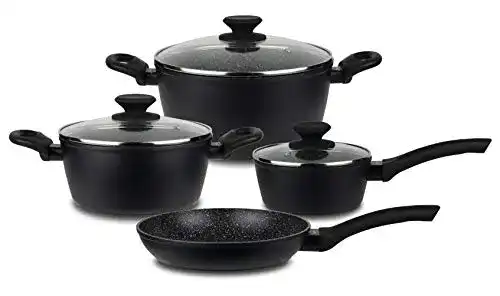 Keramik-Topfset Linnuo 7-teilig mit Töpfen und Pfannen