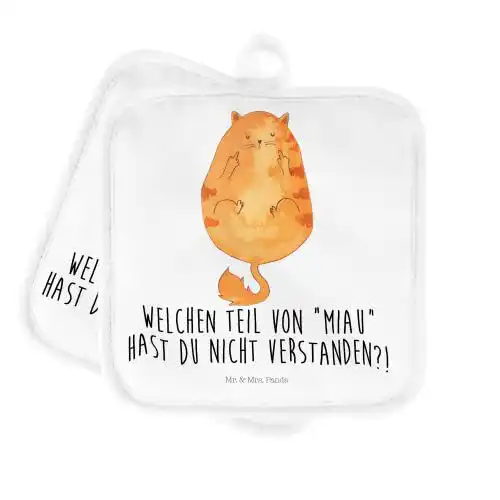 Topflappen von Mr. & Mrs. Panda mit Katzenmotiv