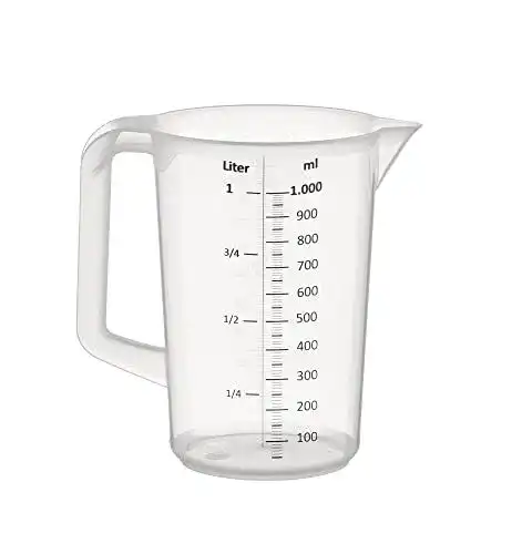 Messbecher APS 30047, 1 Liter, Kunststoffbecher mit Maßskalierung