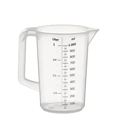 Messbecher APS 30047, 1 Liter, Kunststoffbecher mit Maßskalierung
