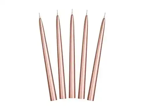 Stabkerzen Partydeco 24 cm Roségold Metallic 10 Stück
