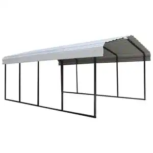 Carport aus Stahl Neapel in Schwarz 602x370x260 cm