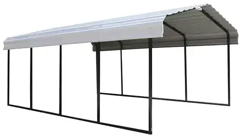 Carport aus Stahl Neapel in Schwarz 602x370x260 cm