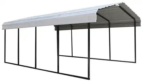 Carport aus Stahl Neapel in Schwarz 602x370x260 cm