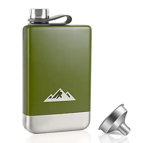 Flachmann Kwanithink Edelstahl 8oz/227ml mit Trichter
