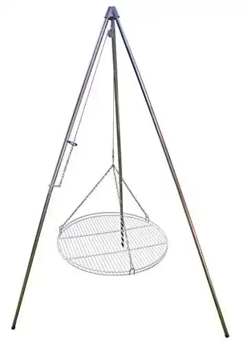 Schwenkgrill Huber Grillgeräte Dreibein mit 70 cm Edelstahl-Rost