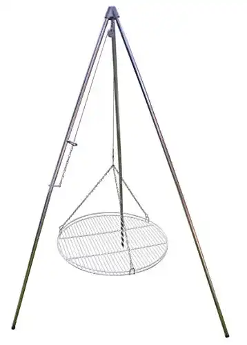Schwenkgrill Huber Grillgeräte Dreibein mit 70 cm Edelstahl-Rost