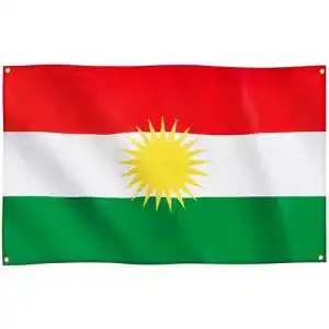 Kurdistan Flagge Runesol, 91×152 cm, kurdische Nationalflagge mit Ösen