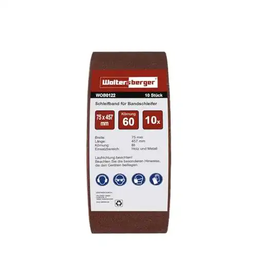 Schleifband Woltersberger Schleifbänder 10 Stück 75x457mm P120