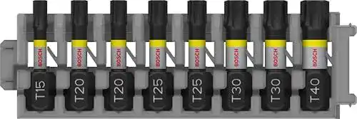 Torx-Bits Set von Bosch Accessories, 8 Teile für Schrauber