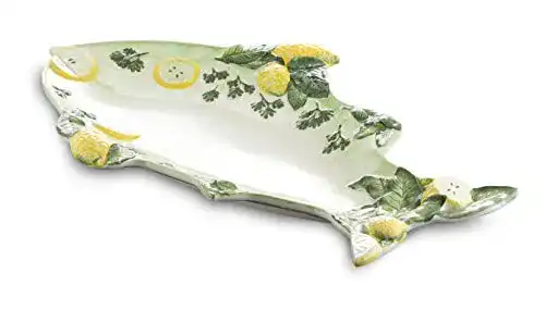 Fischteller Keramikpool aus italienischer Keramik in Fischform 56×36 cm