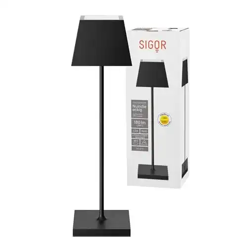 LED Tischleuchte SIGOR Nuindie – Dimmbare Akku Leuchte für Innen und Außen