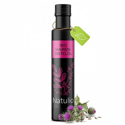 Mariendistelöl Natulio Bio kaltgepresst 250 ml für Ernährung und Hautpflege
