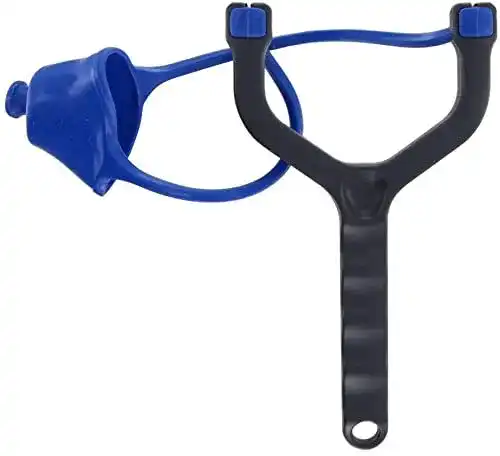 Futterschleuder schwarz-blau für Maden, Mais und Boilies
