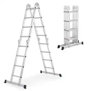 Juskys Aluminium Multifunktionsleiter 4×4 Stufen, 4,7 m