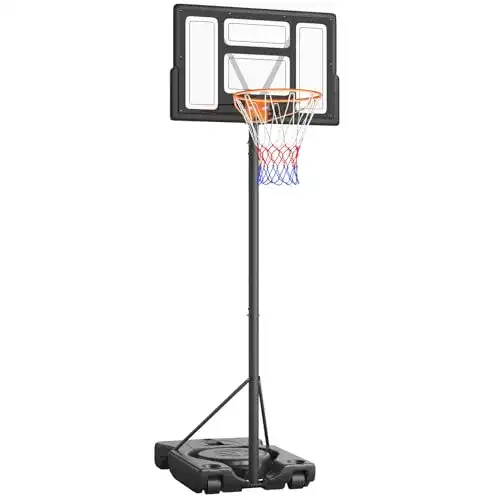 Basketballkorb Yoleo Outdoor mit Rollen, Höhenverstellbar 130-305 cm