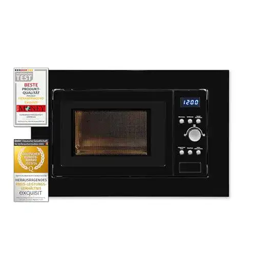 Exquisit Einbau-Mikrowelle EMW 1770-G-D-030 mit Grillfunktion und Timer