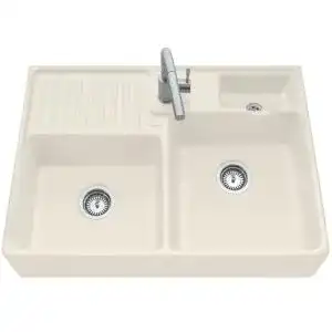 Keramikspüle Villeroy & Boch Doppelbecken in Ivory Beige