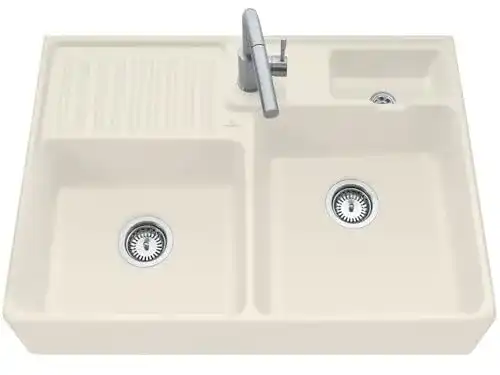 Keramikspüle Villeroy & Boch Doppelbecken in Ivory Beige