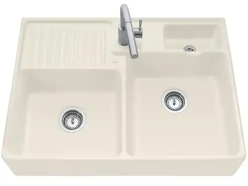 Keramikspüle Villeroy & Boch Doppelbecken in Ivory Beige