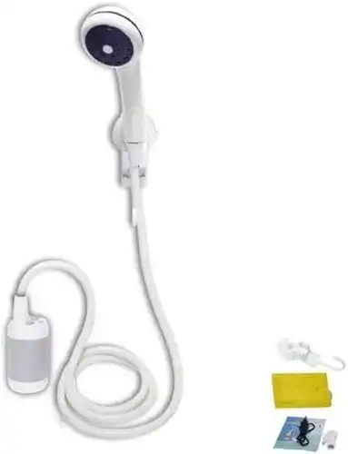 Campingdusche mit Pumpe von Laserbeak Tragbare Dusche für Outdoor