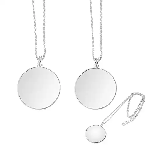 Monokel Yuemuop 2 Stück mit Kette aus Silber und Vergrößerungsglas