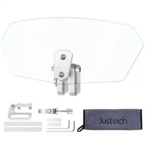 Justech Motorrad Windschild Verstellbarer Windabweiser für Motorräder