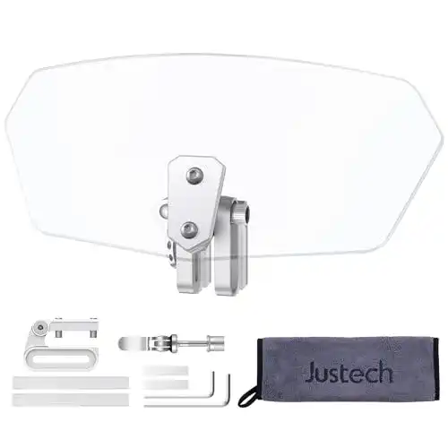 Justech Motorrad Windschild Verstellbarer Windabweiser für Motorräder