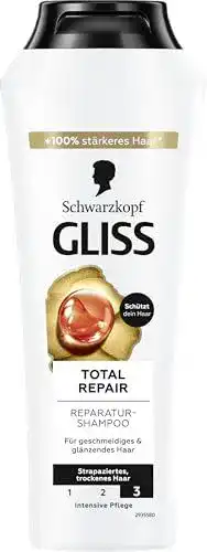 Gliss Kur Shampoo Total Repair, 250 ml für glattes und gesundes Haar