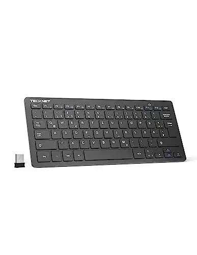 Tecknet Slim Kabellose Tastatur mit deutschem Layout