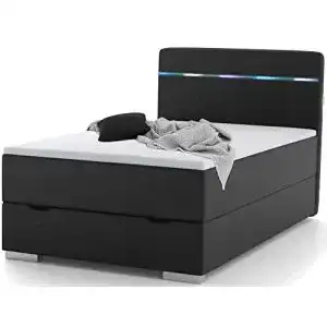 Boxspringbett 120×200 Wonello Monza mit Bettkasten und LED Beleuchtung