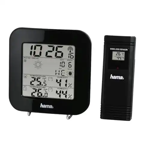 Hama Wetterstation Funk mit Außensensor und Batterien