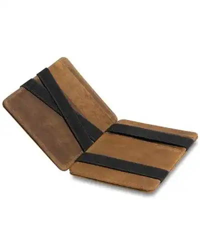 Magic Wallet mit Münzfach aus Echtleder für Herren und Damen