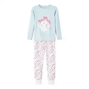 Pyjama für Mädchen NAME IT Nkfnightset Real Teal Unicorn