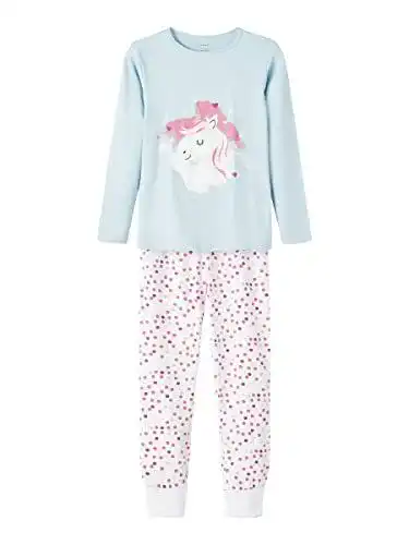 Pyjama für Mädchen NAME IT Nkfnightset Real Teal Unicorn