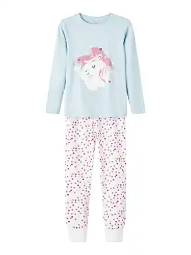 Pyjama für Mädchen NAME IT Nkfnightset Real Teal Unicorn