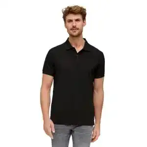 s.Oliver Herren Poloshirt Slimfit Kurzarm in Schwarz