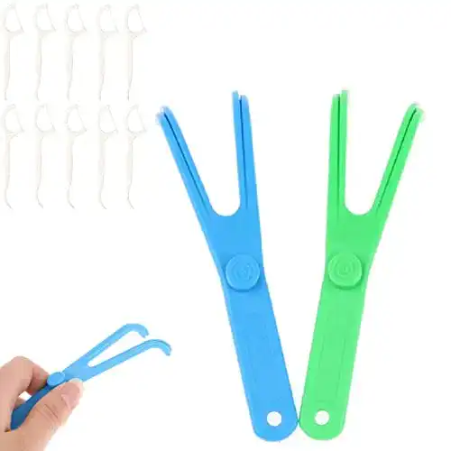 Zahnseidenhalter Bavooty Dental Floss Halter mit 10 Stück Zahnseide