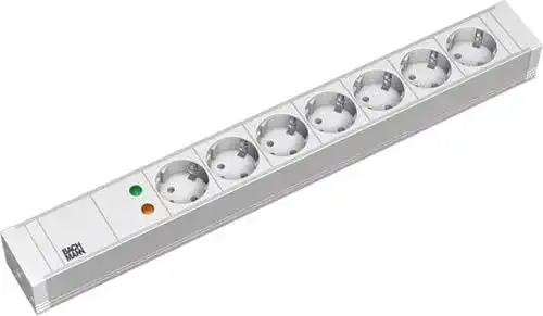 19-Zoll Steckdosenleiste Bachmann 333.604 mit 7 Schuko Steckdosen