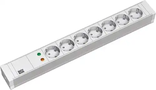 19-Zoll Steckdosenleiste Bachmann 333.604 mit 7 Schuko Steckdosen