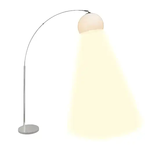 Bogenlampe Brilliant Vessa 1,7 m in Chrom und Weiß
