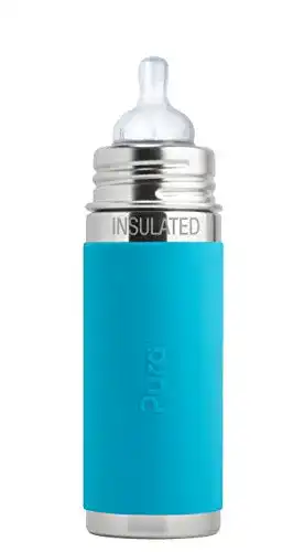 Pura Edelstahl-Trinkflasche mit Silikon und ohne Plastiksauger