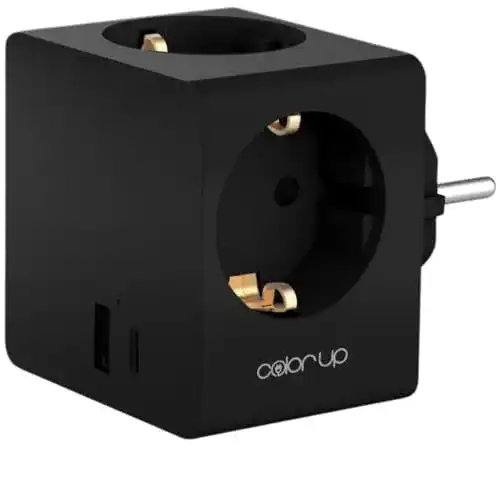 Steckdosenwürfel ohne Kabel Color Up 5in1 Steckdosenadapter für verschiedene Länder