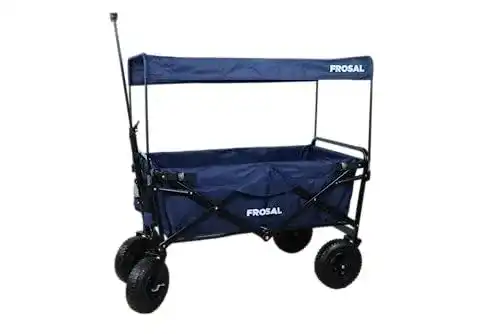 Faltbarer Bollerwagen Frosal Nick mit Bremse und Dach