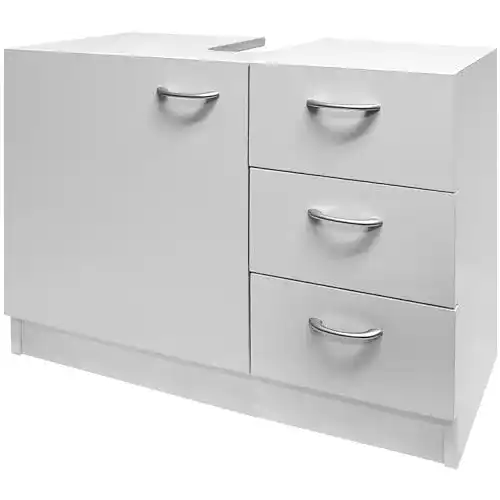 Waschbeckenunterschrank Casaria mit 3 Schubladen in Weiß