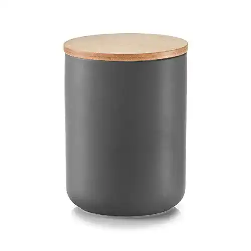 Kaffeedose Zeller aus Keramik mit Bamboodeckel in Anthrazit