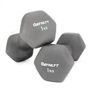 Hanteln 1 kg Athlyt Unisex Neoprene Dip Dumbbell Grau, 2 x 1 kg