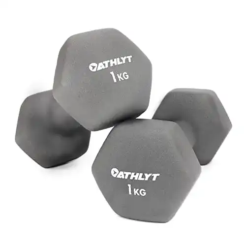Hanteln 1 kg Athlyt Unisex Neoprene Dip Dumbbell Grau, 2 x 1 kg