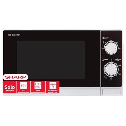 Sharp R200WW Solo-Mikrowelle mit 20 Litern und 800 Watt Leistung